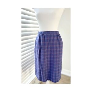 Vintage Wool Pendleton Purple Plaid Pencil Skirt